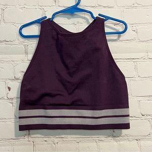 Spiritual gangster purple ribbed sports bra size medium/large